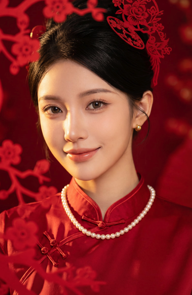 New Chinese Qipao Portrait · Paper-Cut Elegance 1